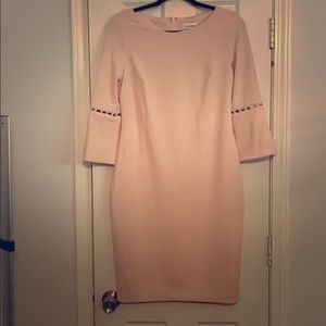 Calvin Klein pink Dress w/ Pearl Detail on Sleeves